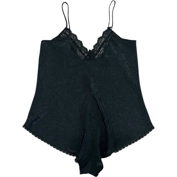 Sasson Vintage Black Jacquard Lingerie Romper - Picture 2 of 3
